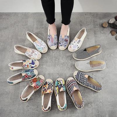 Sommer Leinen Ballerinas Damen Leicht Atmungsaktiv Fischer Schuhe Damen Weiche Freizeit Schuhe Slipper Bequeme Loafers 2025