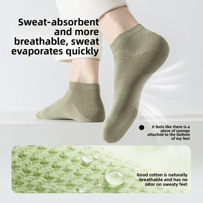 Men's Cotton Socks for Summer - Odor-resistant Pure Cotton Short Socks, Thin and Breathable Short Socks, Antibacterial Short Tube Cotton Socks