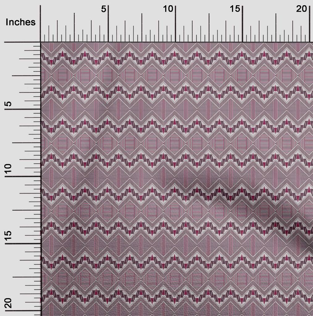 oneOone Cotton Flex Fabric Chevron & Triangle Geometric A  Printed Craft Fabric BTY 40 Inch