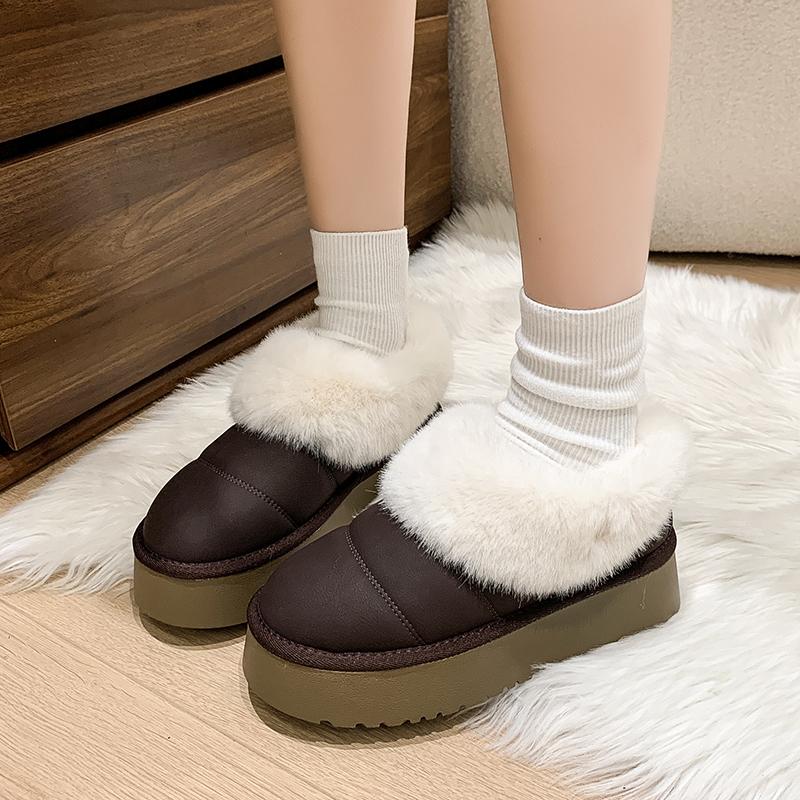 

Женские ботильоны на платформе, зимние ботинки из замши и плюша, теплая повседневная обувь, новинка зимы 2024, толстые готические ботинки, женские ботинки челси 40 темно-коричневого