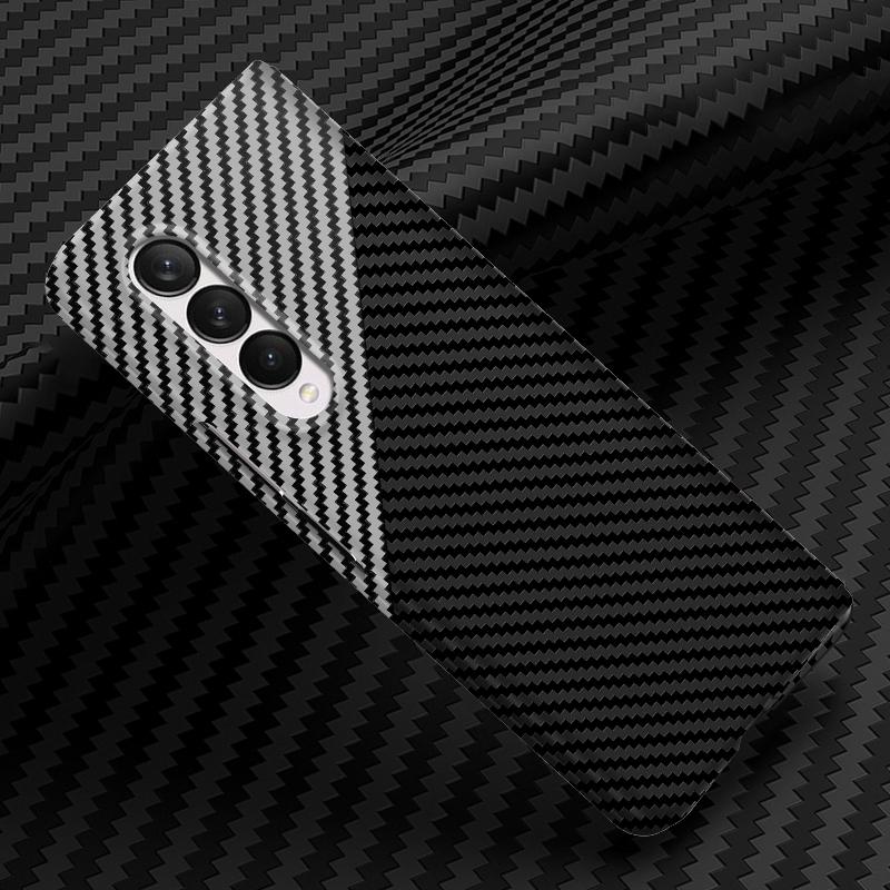 Lyxigt Kolfiberfodral för Samsung Galaxy Z Fold 5 4 3 2 W22 W21 Z Flip 5 4 3 ZFold ZFlip Fold4 Fold5 Flip4 Flip5 Stötfångarskydd