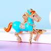 Rhinestone Pony Car Keychain Metal Bag Pendant Keychain Ring Year Of The Horse Zodiac Charm