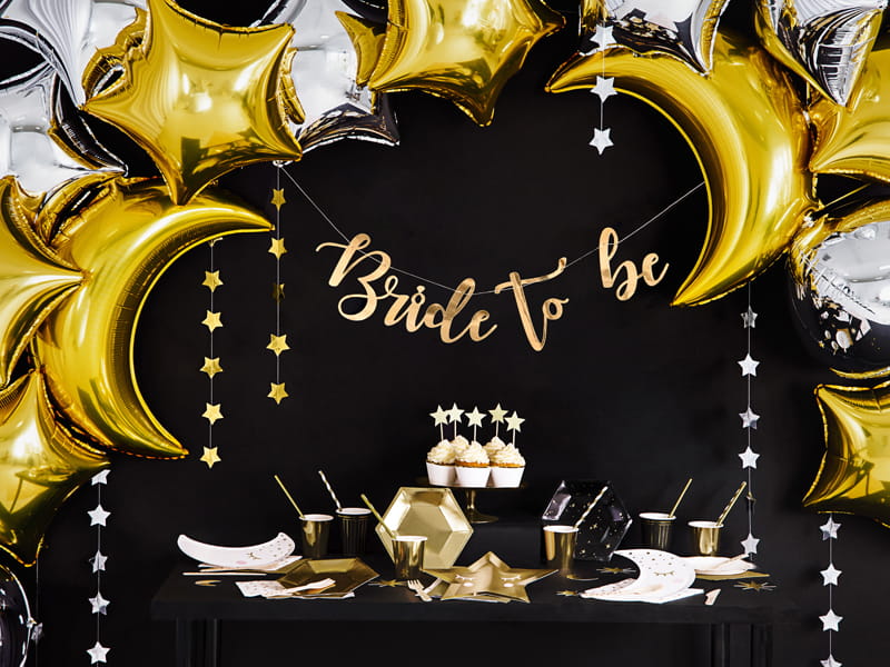 Partydeco Talerzyki Papierowe  Lets Celebrate Czarne 23Cm /6 Szt