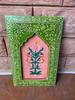 Hand-Carved Floral Wall Decor: Vintage Indian Painted Wood Art