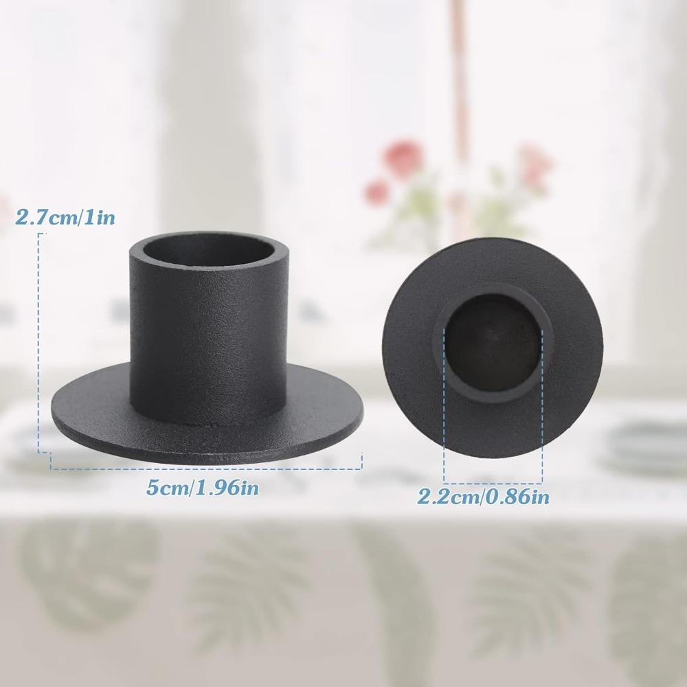 For 4 pcsCandle Holder Vintage Black Iron Candle Holder Cone Decoration Set Vintage Round Party Candle Holder Decoration