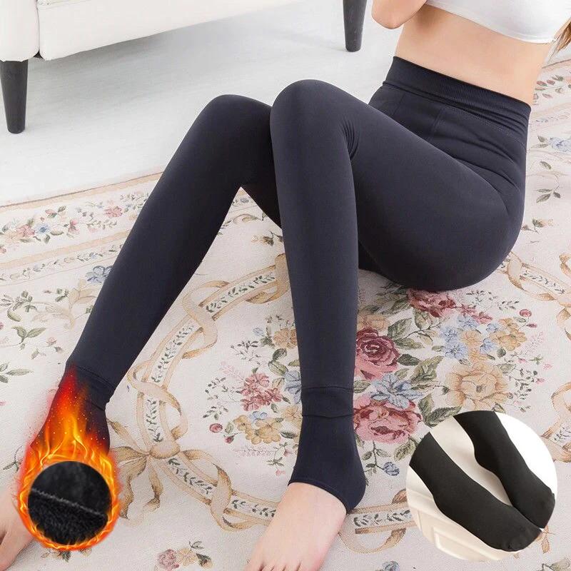 2025 Women Thermal Stockings Winter Warm Elastic Slim Fleece Tights Pantyhose Thicken Plush High Waist Leggings Stocking Pants