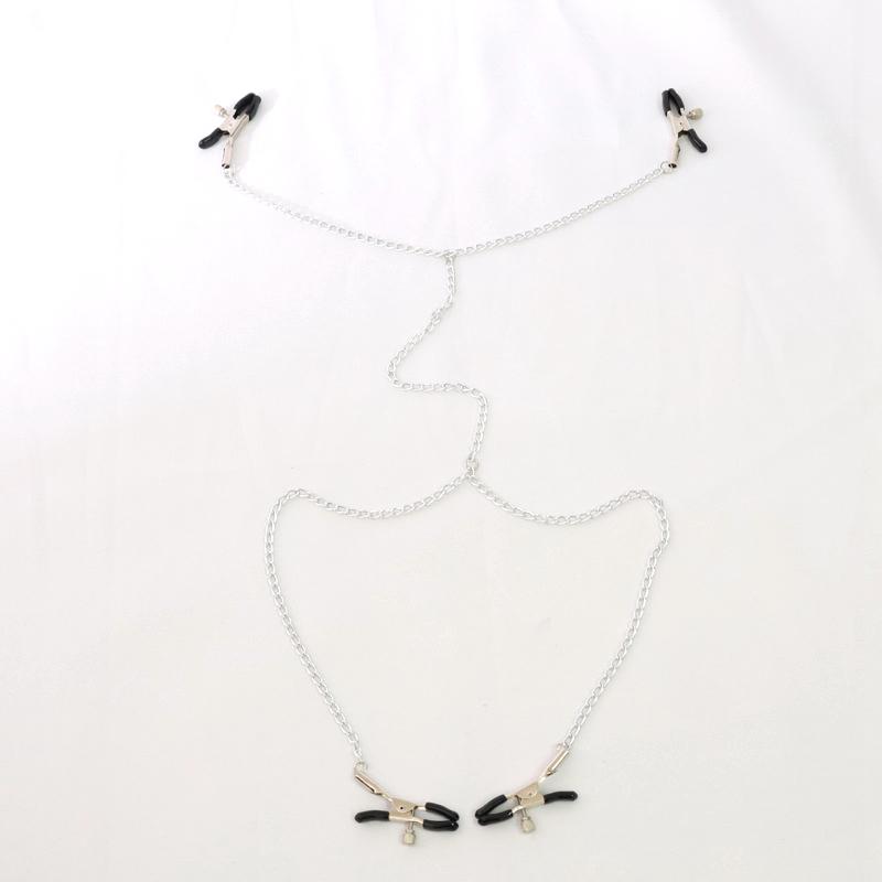 Metal Nipple Clamps Clips Ring Bell  Breast Bondage Restraint Sex Toy For Women Couple Play Game