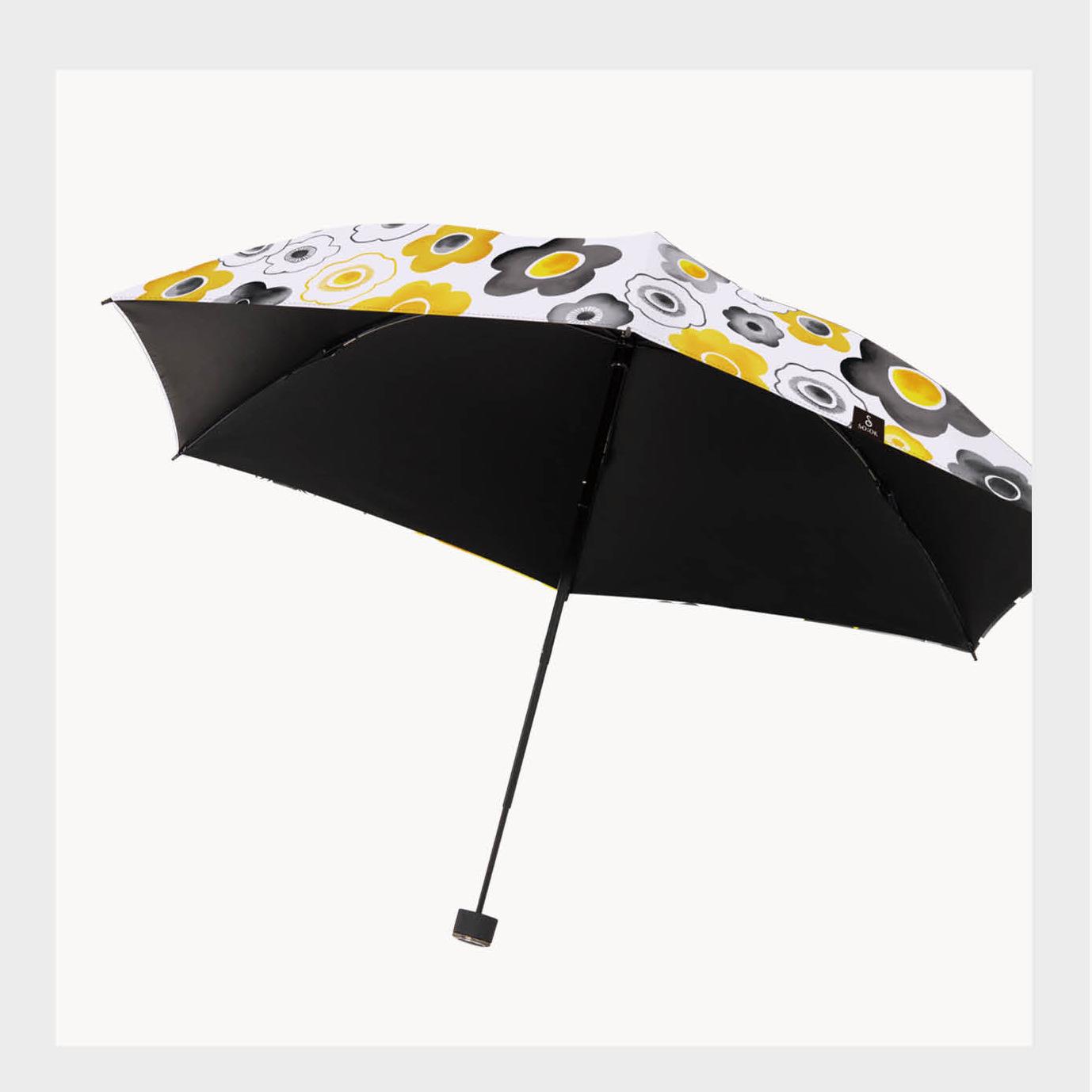 

Корейский зонт-лепесток SOOK: Портативный пятисложный зонт от дождя и солнца с черным клеем.