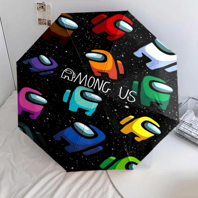 

1 PC Automatic Folding Umbrella - Among Us Pattern, Portable & Foldable Design with 8 Ribs, Christmas Birthday Gifts