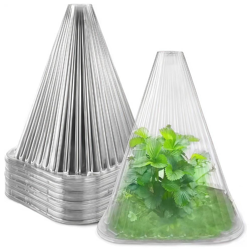 50pcs Insulated Plant Protection Cover Transparent Plant Bell Covers Protecting Plants