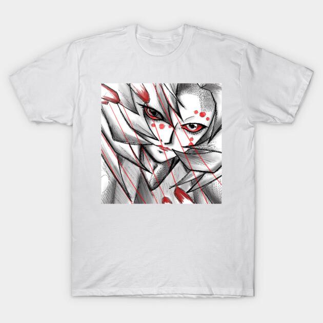 Asian Size Cotton Unisex Tshirt Print T-shirt rui the spider demon in kimetsu no yaiba art T-shirt No-Cut Print Regular Fit