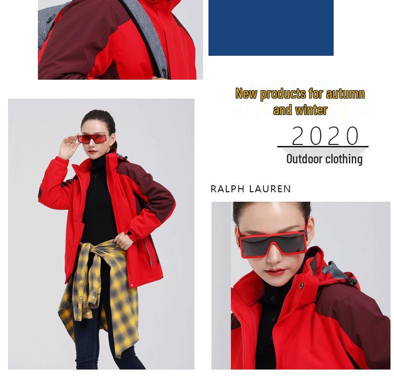 Męska i Damska Kurtka Outdoorowa Wiatroodporna: Zestaw dwuczęściowy dla par, trzy w jednym wodoodporny i wiatroodporny kombinezon górski