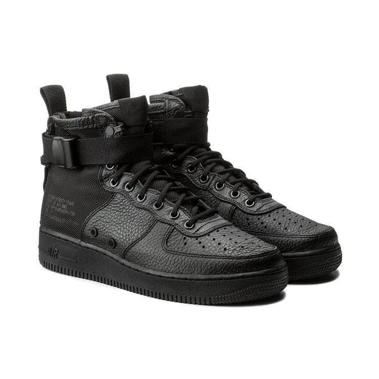 New Nike Sf Air Force 1 Mid Triple Black 917753-005
