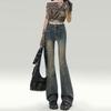 Retro Spice Girl Micro-Flared Jeans Women's Early Autumn New High Waist Elastic Slim Skinny Flared Floor Pants