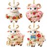 2D Flat Goat Hanging Ornament Set Shining Christmas Tree Ornament  Holiday Party Decor