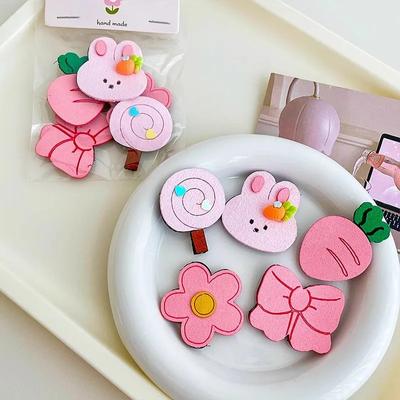 5pcs Girl Baby Princess Cute Hair Clip Bees Rabbits Bears Strawberries Modeling Headwear Korean Style Children Kids Accessories