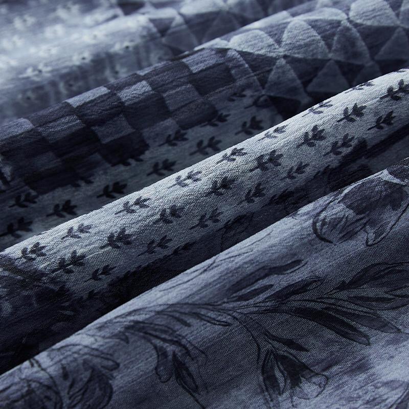 Xiangying Printed Plaid Mesh Half Skirt