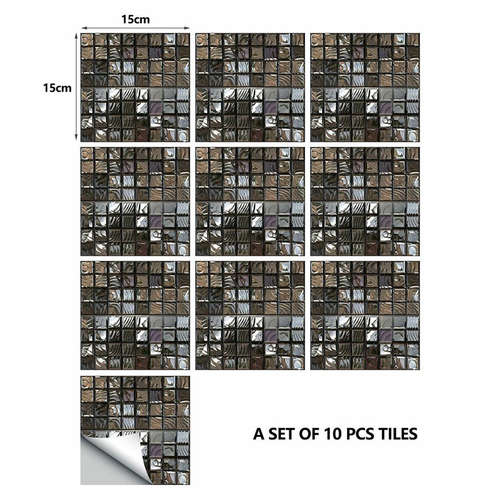 Abstract Mosaic Ceramic Tile Sticker For Home Renovation Waterproof Kitchen And Bathroom Decoration