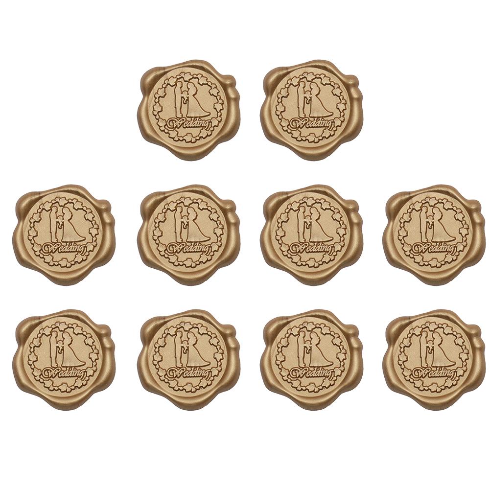 

10pcs Scrapbooking Label Decoration 20mm Scrapbooking Label Sticker Removable Wax Sealing Stamp Sticker for Journaling Envelopes
