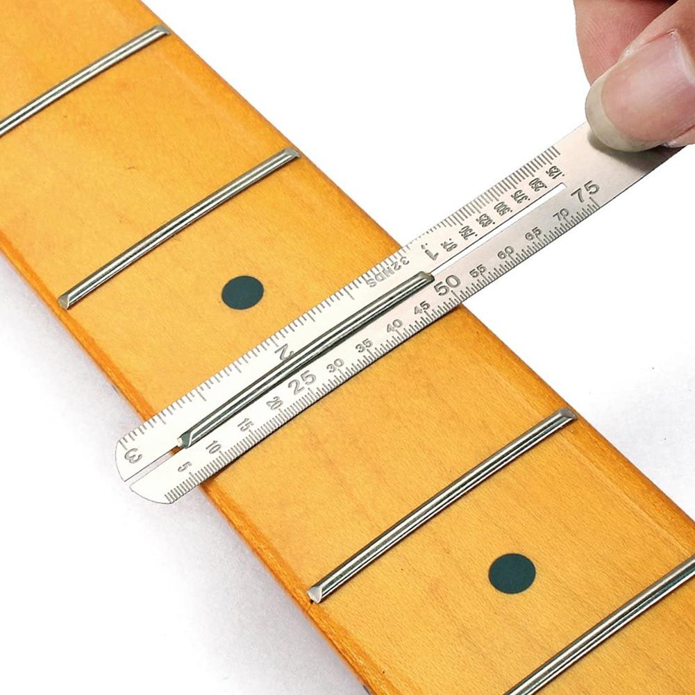 2Pcs Fingerboard Fret Protector Stainless Steel Fretboard Guard Repair Tool with Scale