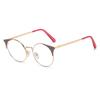 95588 Round Frame Fashionable Anti-Blue Light Unisex Glasses Frame, European And American Metal Spring Foot Flat Glasses