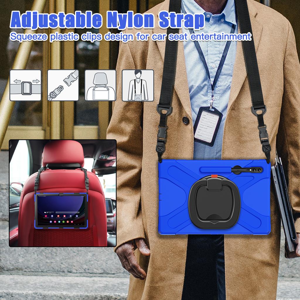 Stand Case Universal For Samsung Galaxy Tab S10 S9 S8 Ultra 14.6" SM-X920 X926 X910 X916 X900 X906 Rotating Handle Grip Cover