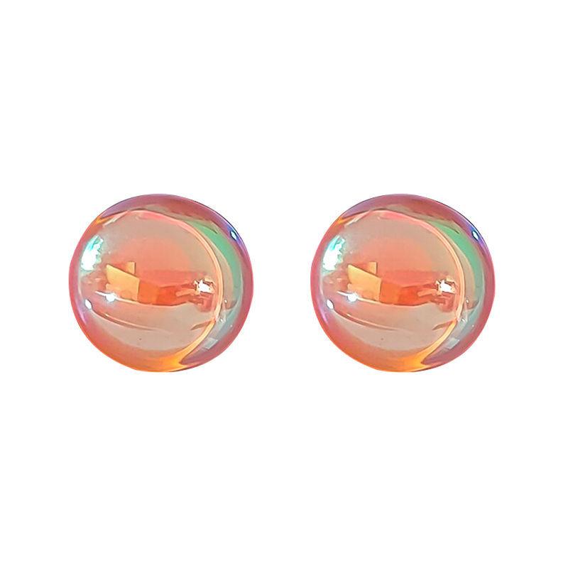 Super Flash Colorful Laser Love Stud Earrings Cute Daily Simple Earbone Studs Versatile Earrings Peach Heart Earrings Women