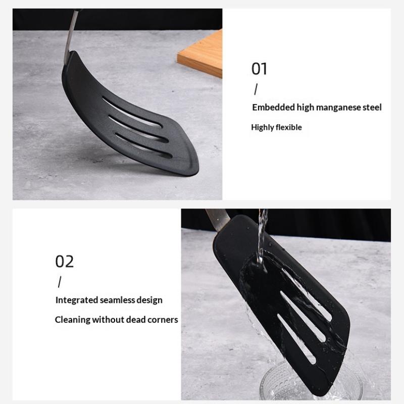 Frying Shovel Leaking Shovel Cooking Utensils Stainless Steel Silicone Kitchenware Fried Fish Steak Spatula Cooking Tool