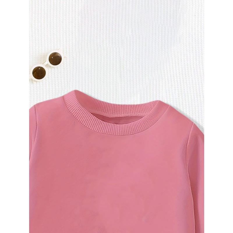 Kids Crewneck Long Sleeve Sweatshirt, Golden Bow Leopard Cute Cartoon Cat Print