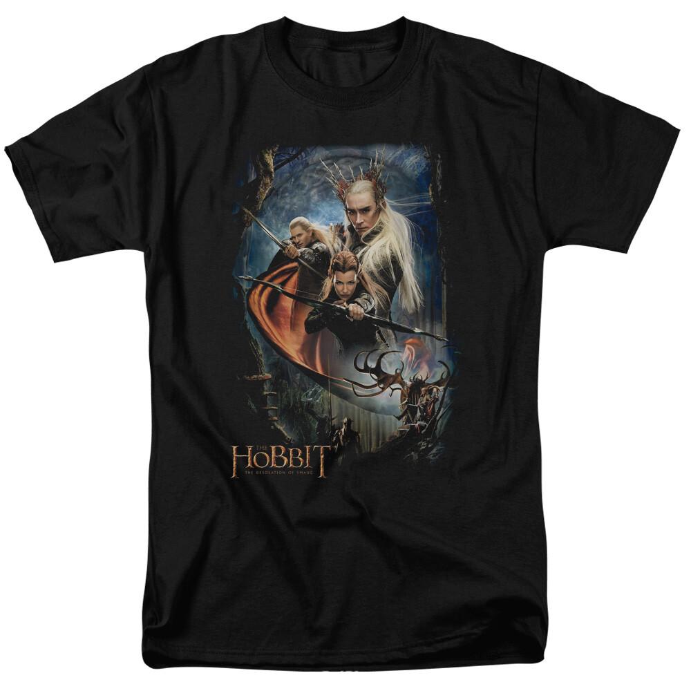 26 The Hobbit Thanduils Realm T Shirt Mens Licensed Fantasy Movie Tee Tauriel Black Unisex T-Shirt L