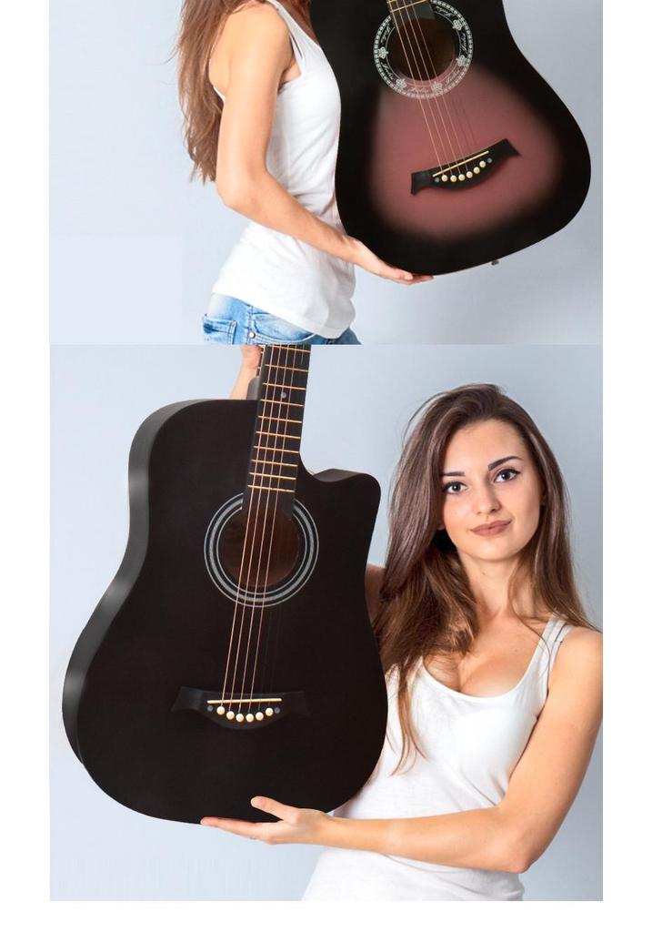 38/41-Inch Beginner Folk Guitar for Boys, Girls, and Students – Entry-Level Wooden Musical Instrument