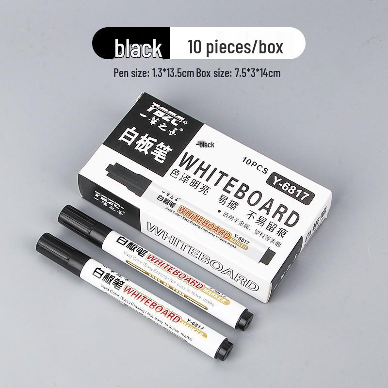 Erasable Large Capacity Whiteboard Marker - Water-Based, Big Head, Easy Erase, Black/Red/Blue for Office Use