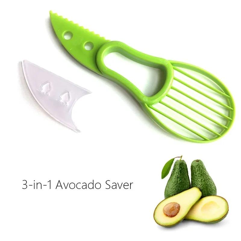 3 In 1 Pulp Separator Plastic Knife Kitchen Vegetable Tools Avocado Slicer Kitchen Gadgets Shea Corer Butter Fruit Peeler Cutter