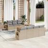 VidaXL Garden Lounge Set with Cushions 8 Pcs, Patio Sofas, Patio Furniture Set, Outdoor Furniture, Beige 3224470