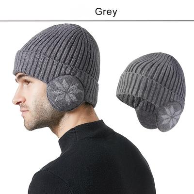 Fleece Winter Knitted Hat with Ears, Cycling Fleece Ear-protecting Hat, Winter Accessories, Men's and Women's Winter Hats