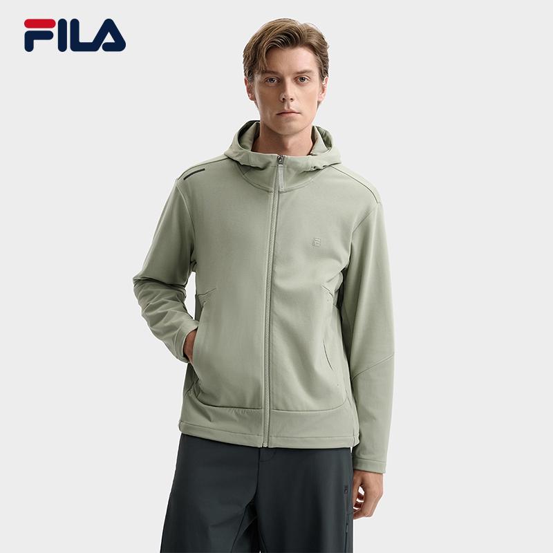 FILA White Fashionable Casual Loose Knit Hoodie Men Tops F11M543505FKK