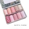 10 Rollen Karomuster Nail Art Aufkleber Rosa Gitter Maniküre Abziehbilder Nail Art Folie Nageldekoration