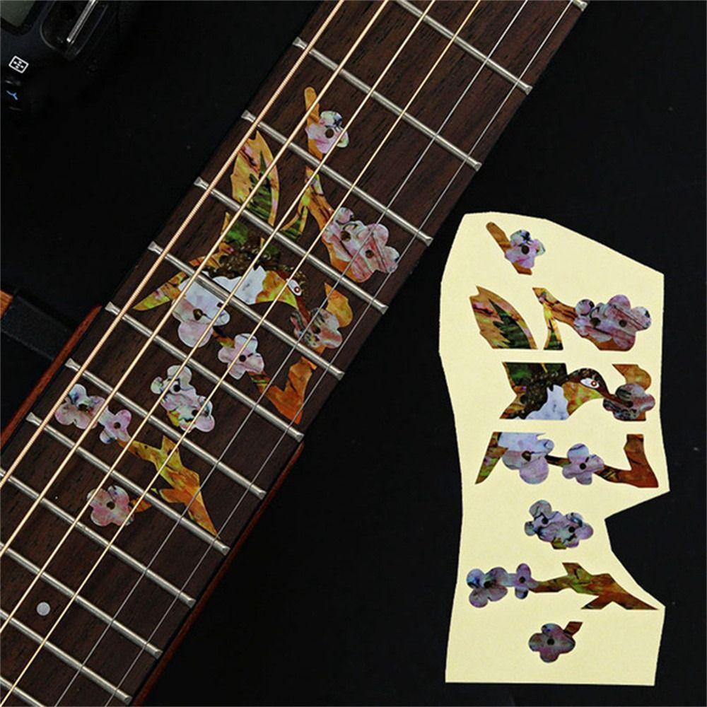 PET Gitarren Einlegeaufkleber Bassgitarrenaufkleber Gitarrenaufkleber Griffbrettaufkleber Kreuz Einlegeaufkleber