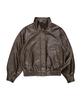 FRANTICSERVICE High-Neck Leather Blouson - Brown