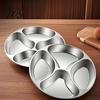 Wiederverwendbare Metallplatte für die Familie, Edelstahl-Platte mit mehreren Fächern, 4-Fächer-Essensschale, Portionskontrolle und Diätmanagement-Teiler für Kinder und Erwachsene