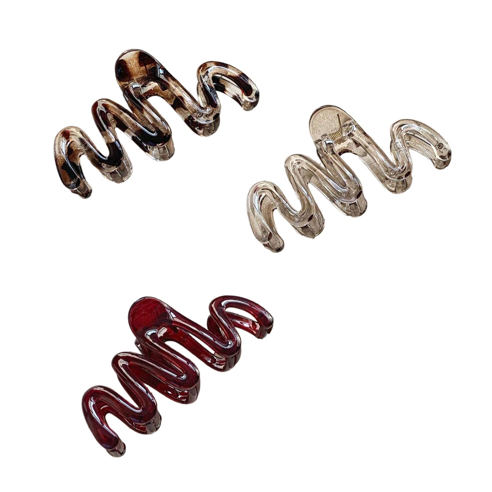 

3Pcs Wavy Hair Clip For Thick HairNon Slip Grip Claw Claw Women Stylish Hair Accessories All Occasions