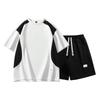 Men's Summer Set: Color Block Short-sleeve T-shirt & Mid-length Shorts, Casual Loose Fit Sports Two-piece