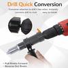 Rivet Nut Drill Adapter Kit 1/4 Inch Hex Shank Electric Cordless Drills Rivet Nut Screwdriver Attachment with 360 Degree Rotation