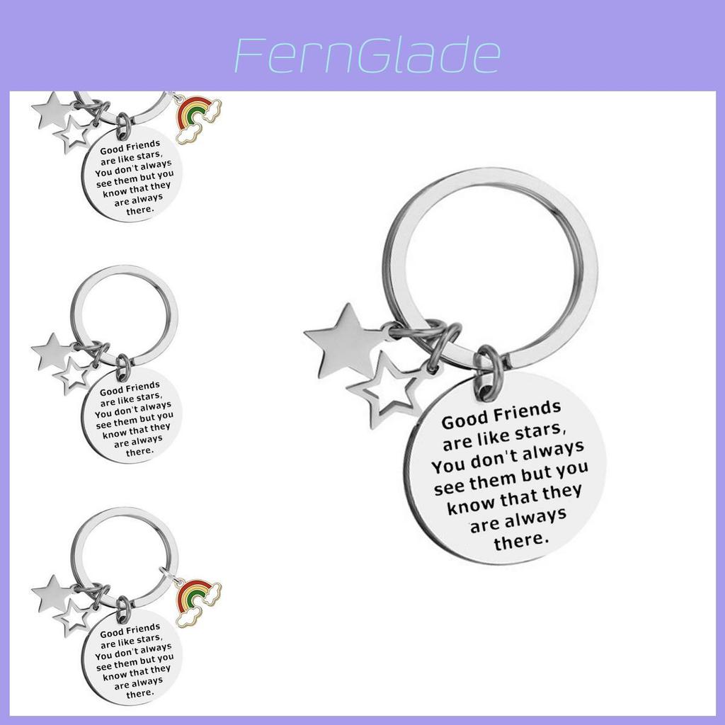 Stainless Steel Keychain Rainbow Charm Friendship Gift For Birthdays Travel And Graduations