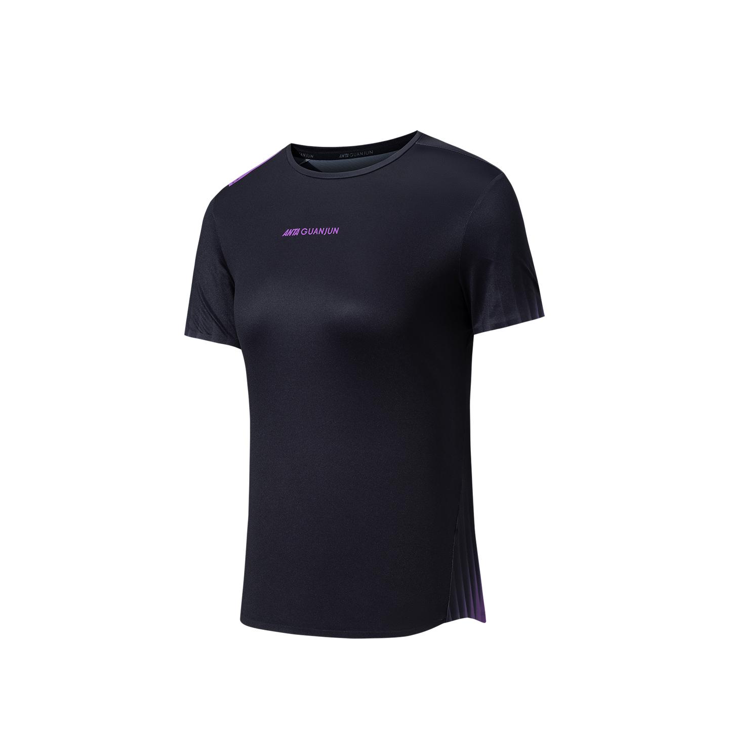 

Anta Champion Womens Short Sleeve Knitted T-Shirt Women tops Basic-Black 162620127-2 M