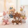 With Hats Bear Wear Clothes Plush Toys Fluffy Rabbit Stuffed Animal  Birthday Parties