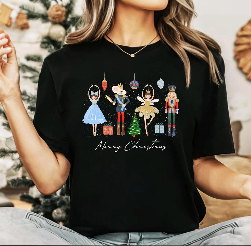 2024 Christmas Unisex T-shirt, Night Before Christmas Party, Nutcracker