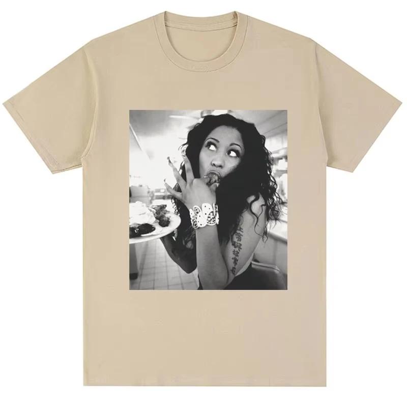 

Rap Artist Nicki Minaj Printed Retro T-shirt Foand Hip-hop Fashion Casual Summer Printed PureT-shirt 3XL