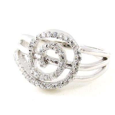 Silver Ring 'Goddess' White Gold (rhodium) - 10 Mm