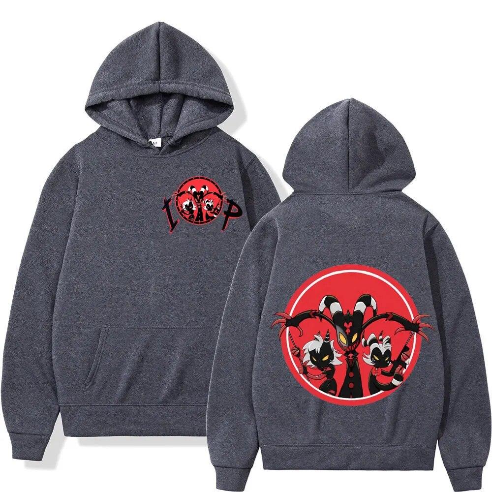 Žhavé anime Helluva Boss Grafická Mikina Unisex Ženy Móda Kreslené Mikiny s kapucí Gotické Vintage Oversized Pulovry Streetwear